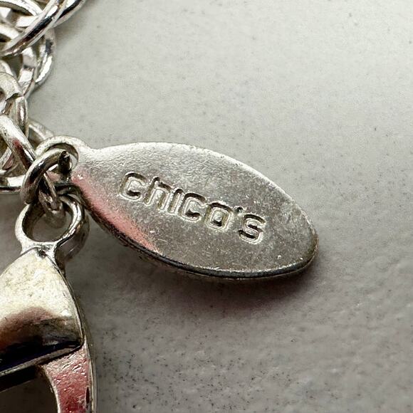 Chico's Boho Beaded Elephant Pendant Silver Necklace ✨ - Picture 9 of 14